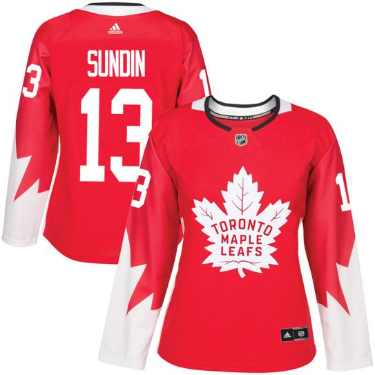 2017 NHL Toronto Maple Leafs women #13 Mats Sundin red jersey->->Women Jersey